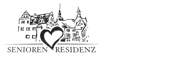 Logo der Seniorenresidenz Pflege am Schloss: Zeichnung des Hauses mit Herz